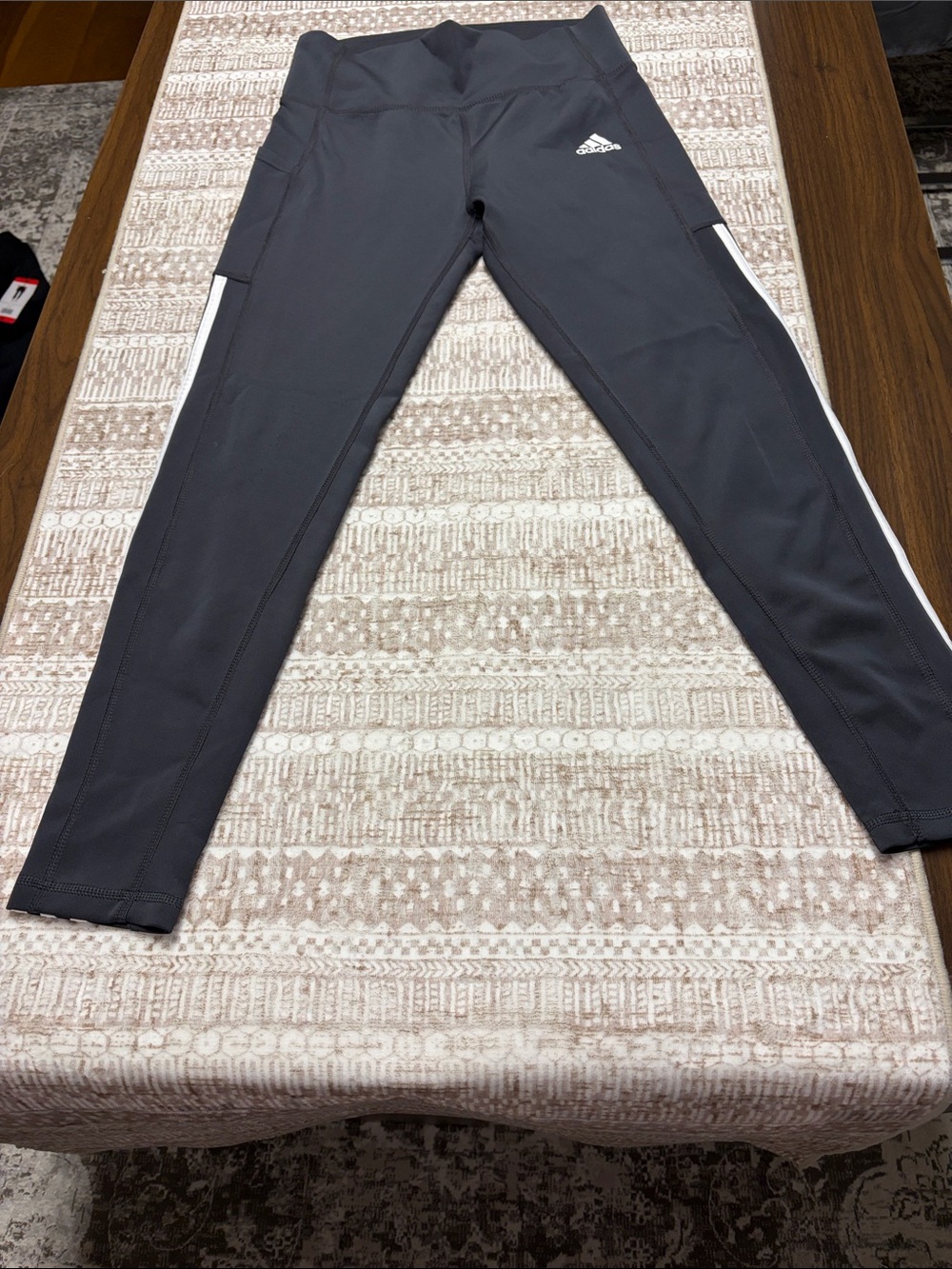 adidas Women’s Black Jogger Leggings with White Side Stripe